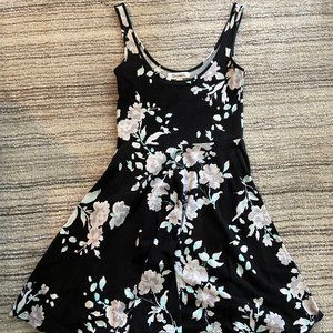 Aeropostale Black Floral Skater Dress